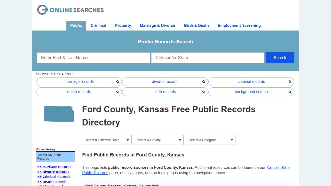 Ford County, Kansas Public Records Directory